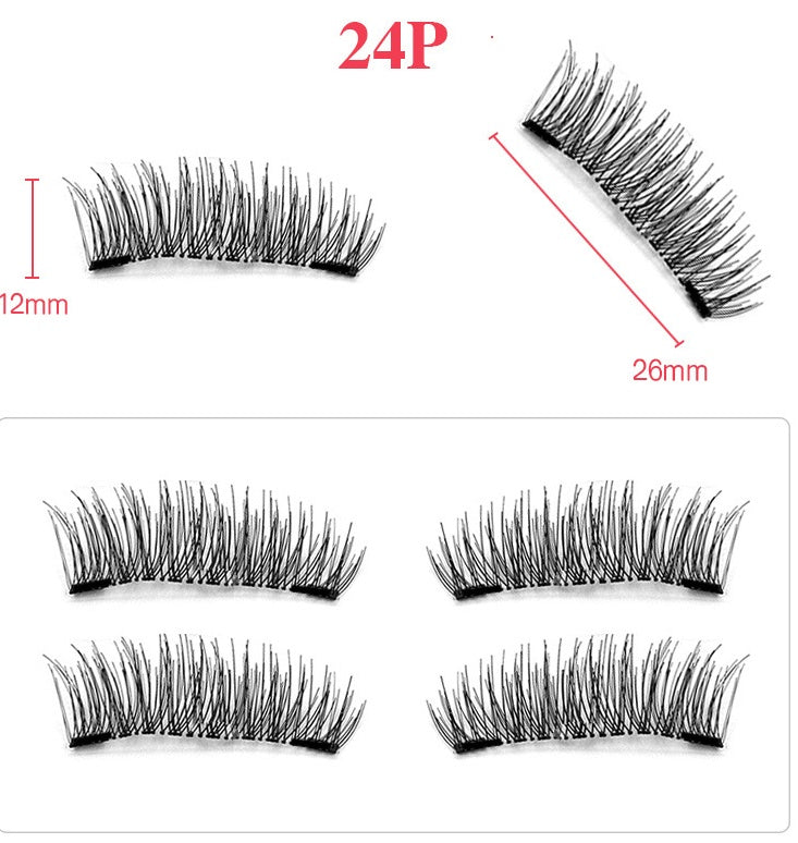 Double magnetic trimagnetic magnet eyelash 24P