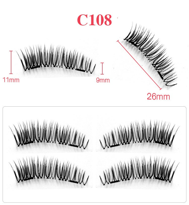 Double magnetic trimagnetic magnet eyelash 24P